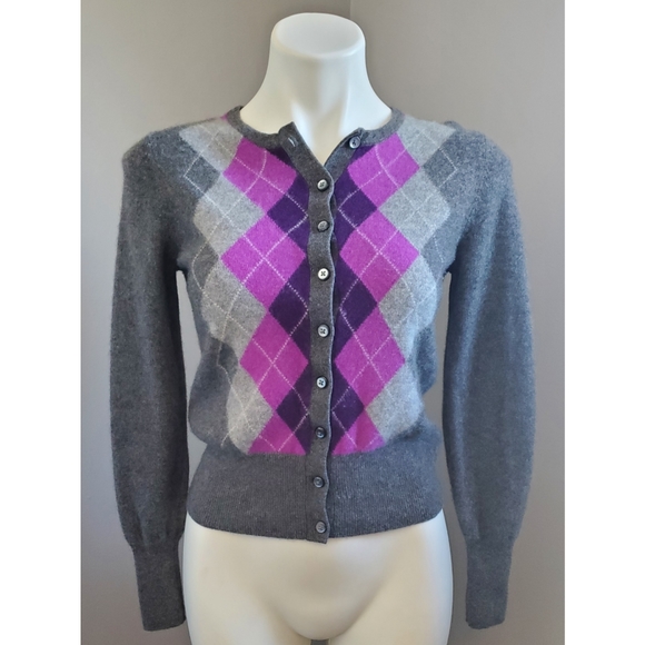 Apt. 9 Sweaters - Cashmere Argyle Cardigan
